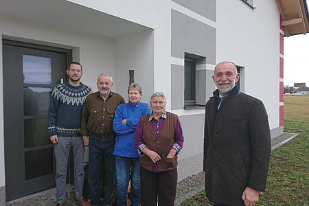 v.r.n.l. Markus, Herbert, Eva und Agnes Rabl & Bürgermeister Josef Schaden