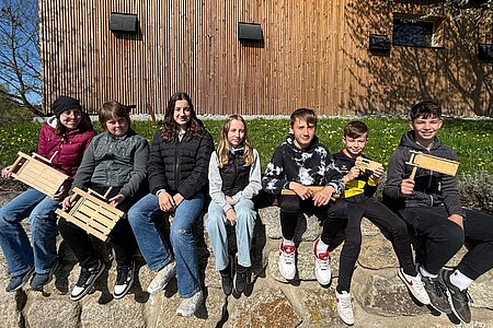 Ratscherkinder aus Sallingstadt, die zugleich Ministrantinnen und Ministranten sind:Nina Danzinger, Josef Danzinger, Lara Hölzl, Astrid Krecek, Tobias Hölzl, Luis Hipp und Linus Hipp
